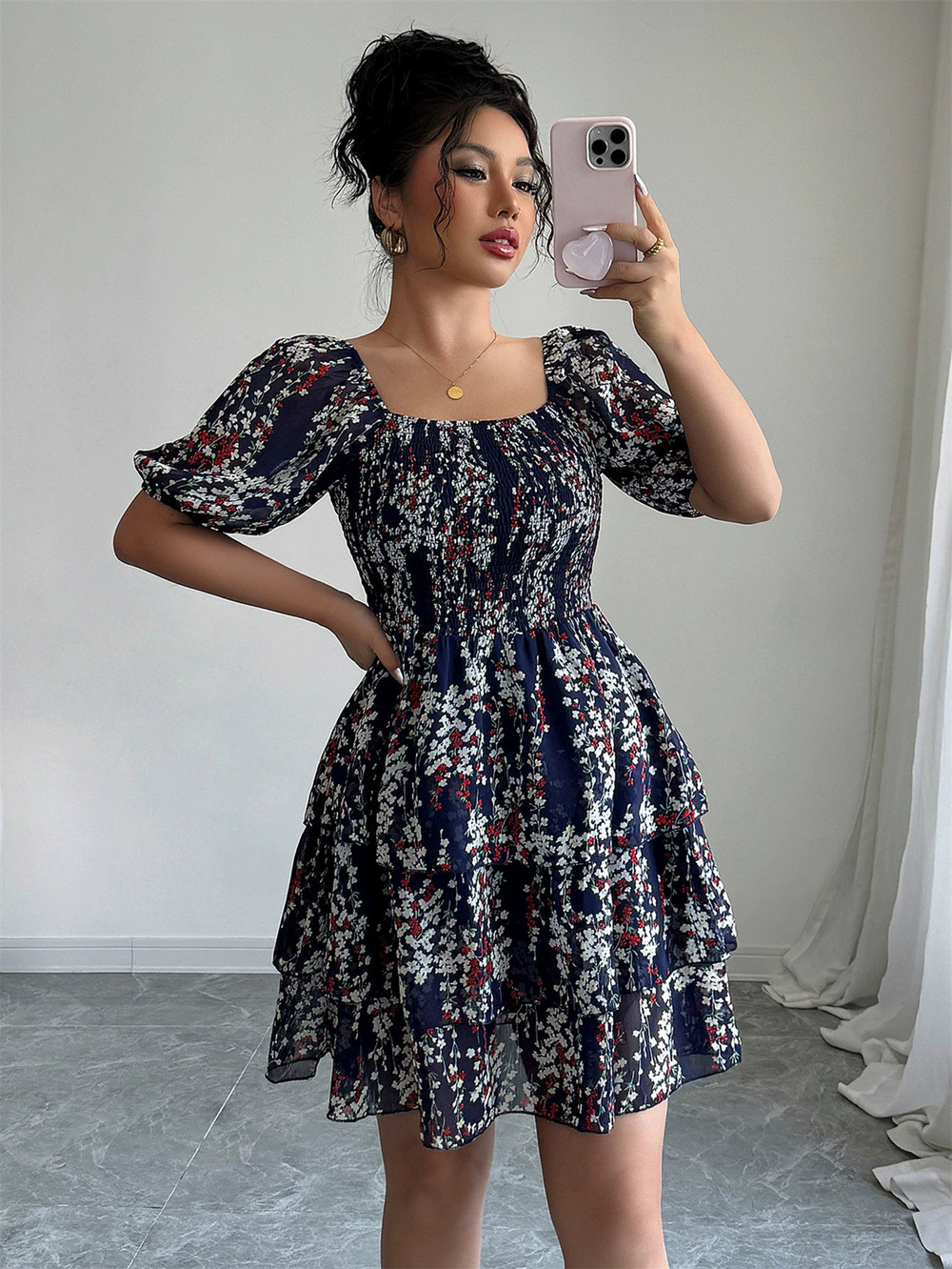 Zara Floral Tiered Dress Summer